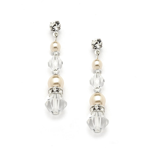 Pearl & Crystal Bridal Earrings for Weddings/CBB Market - CBB Market 