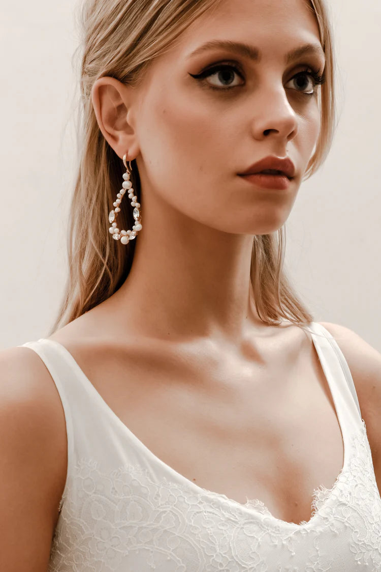 Ella Wired Pearl Bridal Earrings - CBB Market 