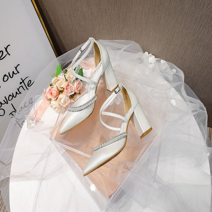 Wedding Shoes With Pearl Rhinestones - CBB Market 